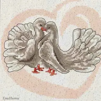 Вышивка Голуби