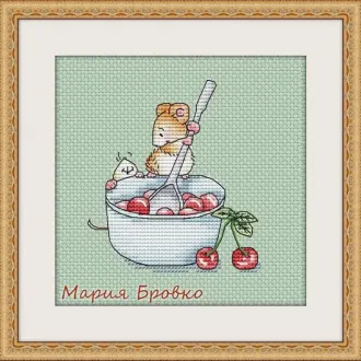 Вышивка Мышки варят варенье
