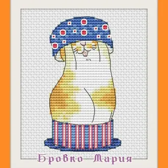 Вышивка Котик в коробке