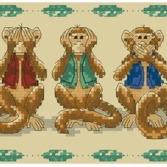 Вышивка Обезьянки