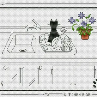 Вышивка Котик в раковине