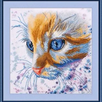 Вышивка Зимний котик