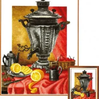 Вышивка Чай с самоваром