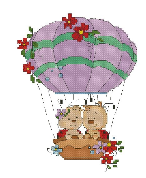 Воздушные шары схемы вышивки крестом