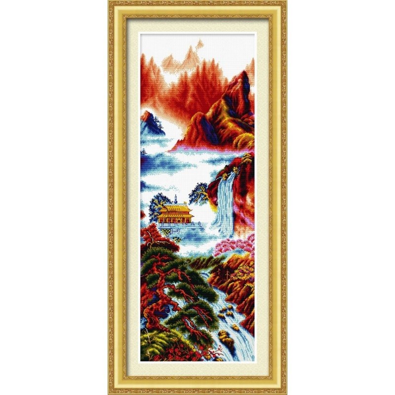 Вышивка Водопад крестом, схема в PDF №55